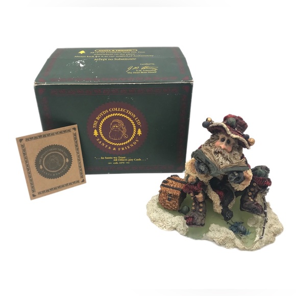 Boyd’s Santa & Friends‎ “Nick on Ice” Handmade Fishing Santa Figurine w/Box - Picture 1 of 8